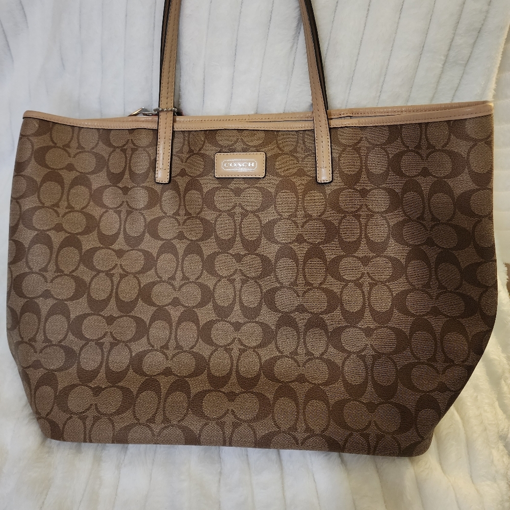 Coach leather tote bag